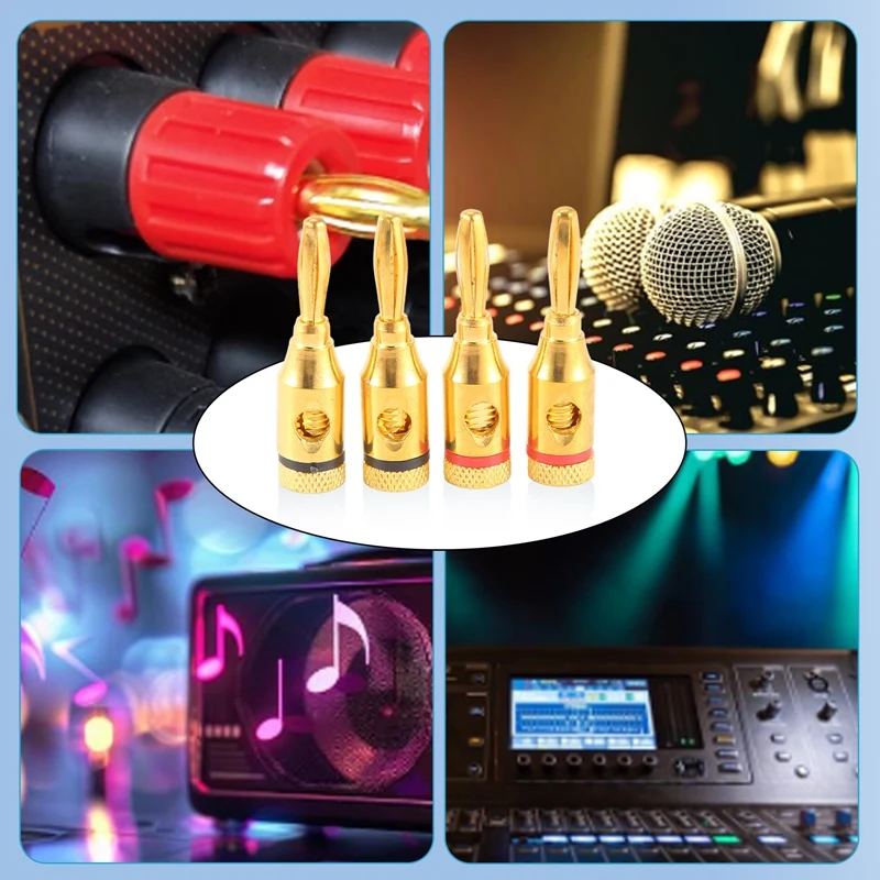 

Позолоченный штекер типа «банан» или разъем (открытого винта) (6 пар (12 вилок)) Аудиоразъем Разъем провода динамика