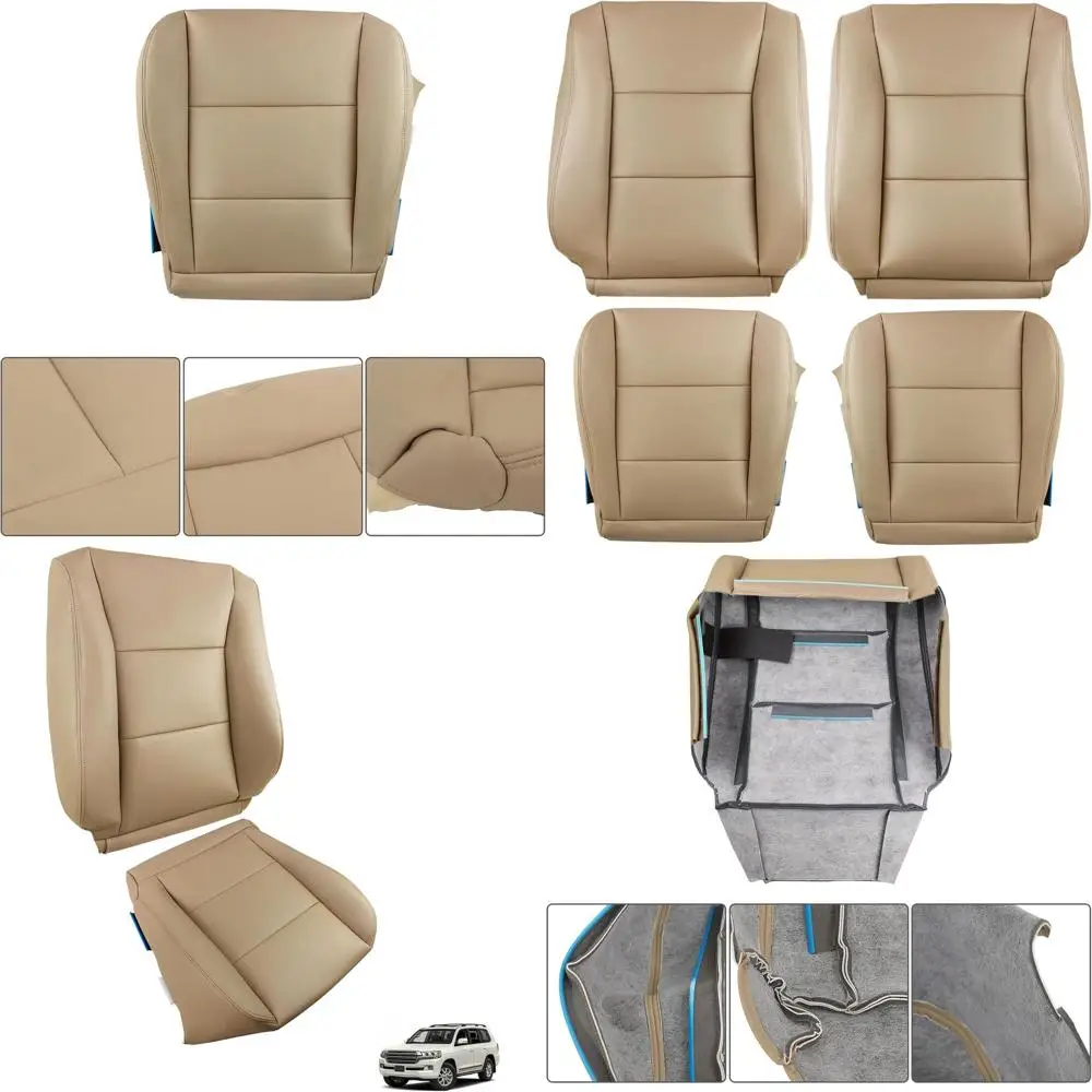 

Чехол на сиденье Tan Driver Passenger Bottom Lean Back Leather Замена для Land Cruiser 1998-2007 гг.