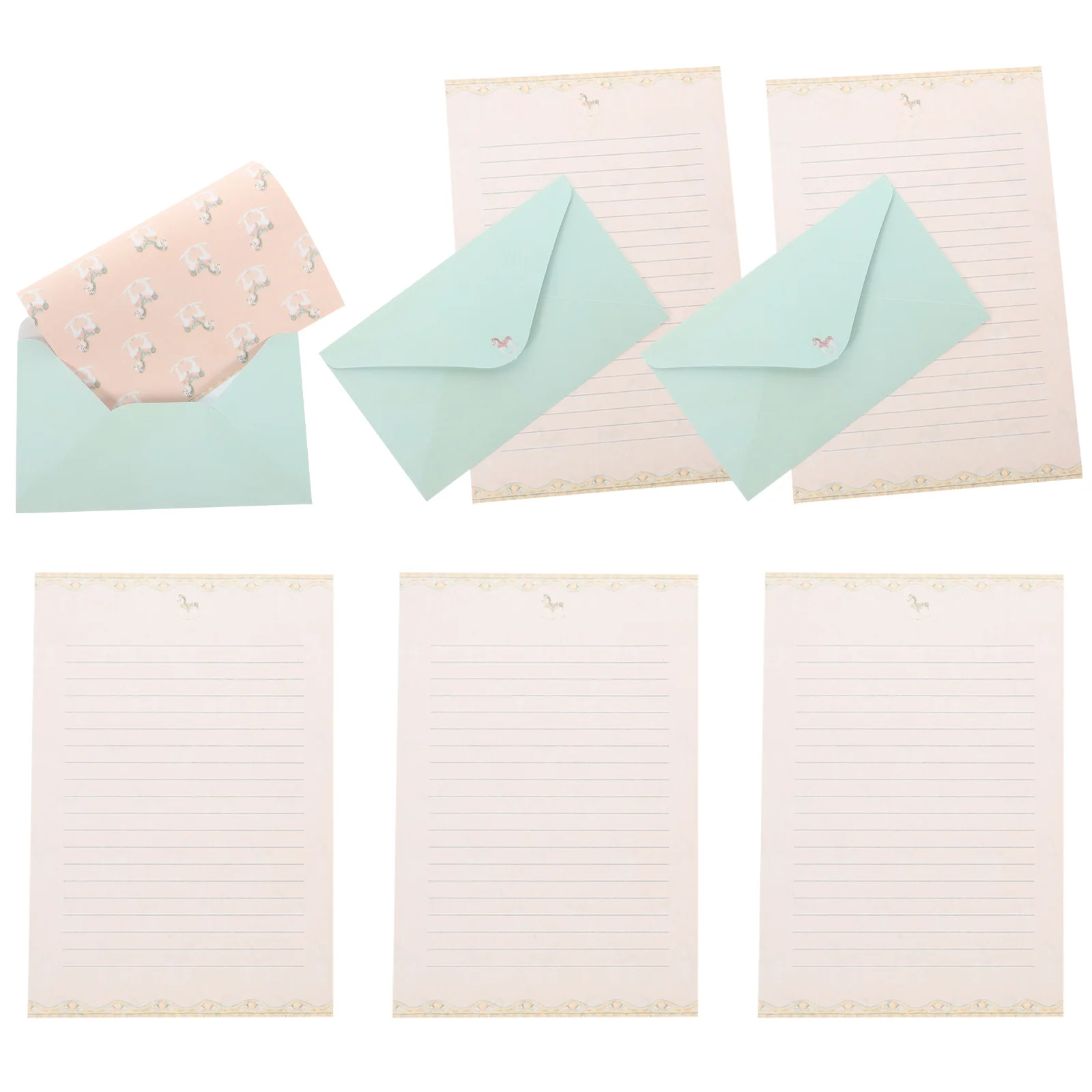 5 комплектов, набор конвертов с цветами и животными, толстый набор для письма формата А5, канцелярская бумага для письма, креативные заметки, декоративные письма