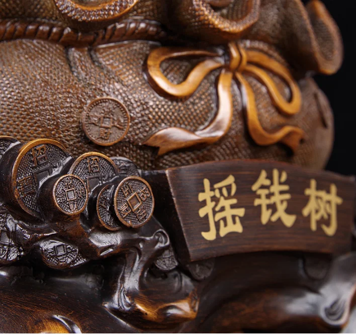 

Chinese Style Lucky Wealth Tree Resin Ornaments Crafts Home Living Room Study Desk Housewarming Statue Gifts