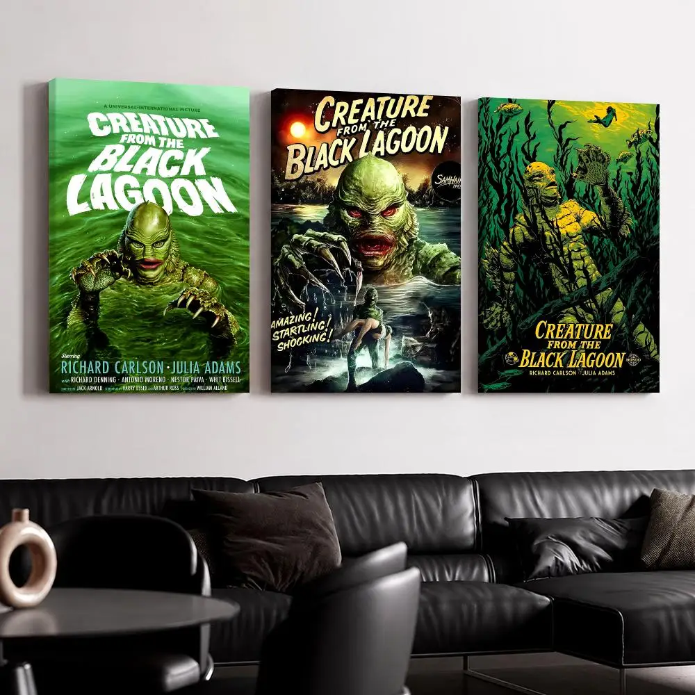 C-Creature from the Black L-Lagoon Framed Wall Painting Ready to Hang Canvas Wall Art Poster for Bedroom Living Room Home Decor