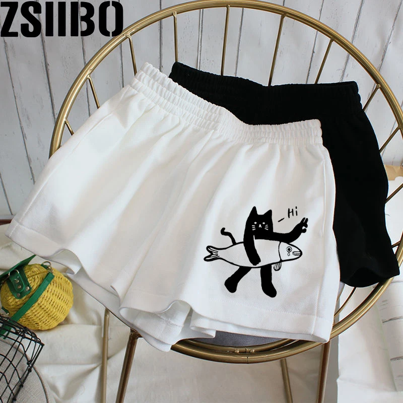 Summer Casual y2k Shorts Streetwear Loose Wide Leg Shorts beach party hanbok size high waist letter Elastic waist casual cute