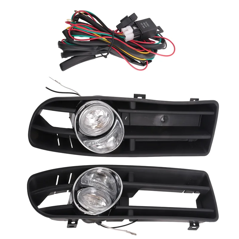 

R2-передние противотуманные фары в сборе, решетка противотуманной фары с жгутом переключателя, как показано на рисунке, пластик для VW Bora Jetta MK4 1998-2004