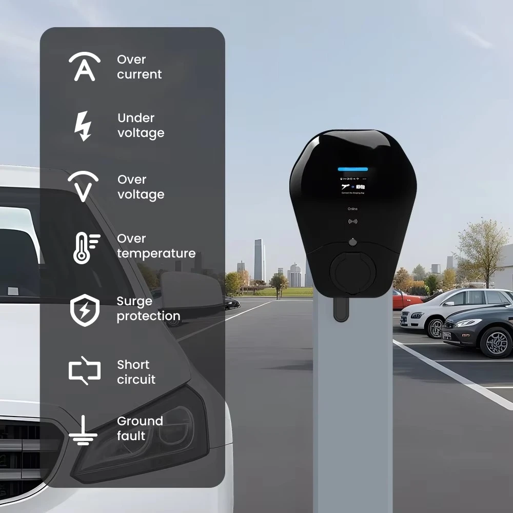 OCPP 2.0.1 ISO15118 Plug and Charge New Energy Vehicle Parts & Accessories Advanced Technology 7kW Type 2 RFID EV Charger view 3