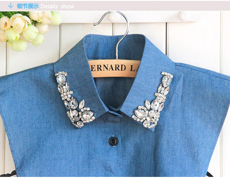 Linbaiway Women Shirt Fake Collar Female Detachable Collar False Collar Lapel Blouse Top Sweater Neckwear Clothes Accessories