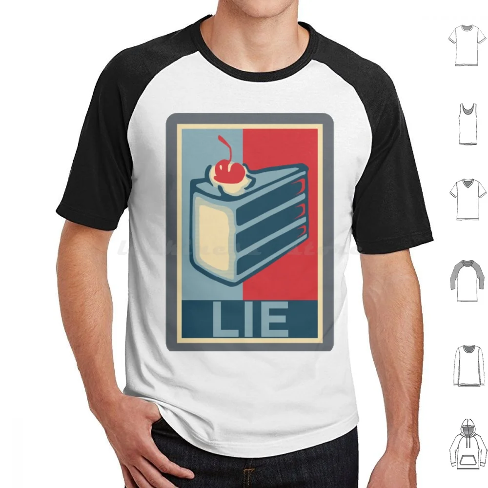 

Футболка Lie Cake большого размера из 100% хлопка Portal Geek Half Life Hope Nerd Obama Политический паровой клапан