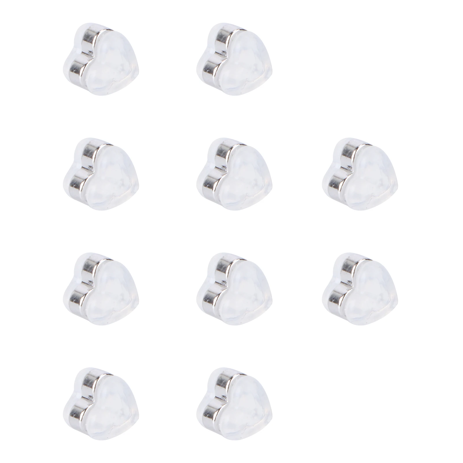 

10 Pcs Heart Shaped Silicone Earplugs Earrings Fashion Jewelry Accessories DIY Pendant Charm Earring Components Craft Supplies