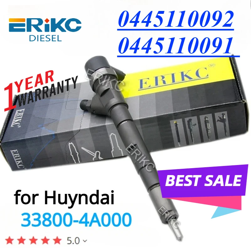 

ERIKC 0445110092 0445110091 Diesel Injection 0986435154 Common Rail Injector Set 0 445 110 092 for HUYNDAI 338004A000