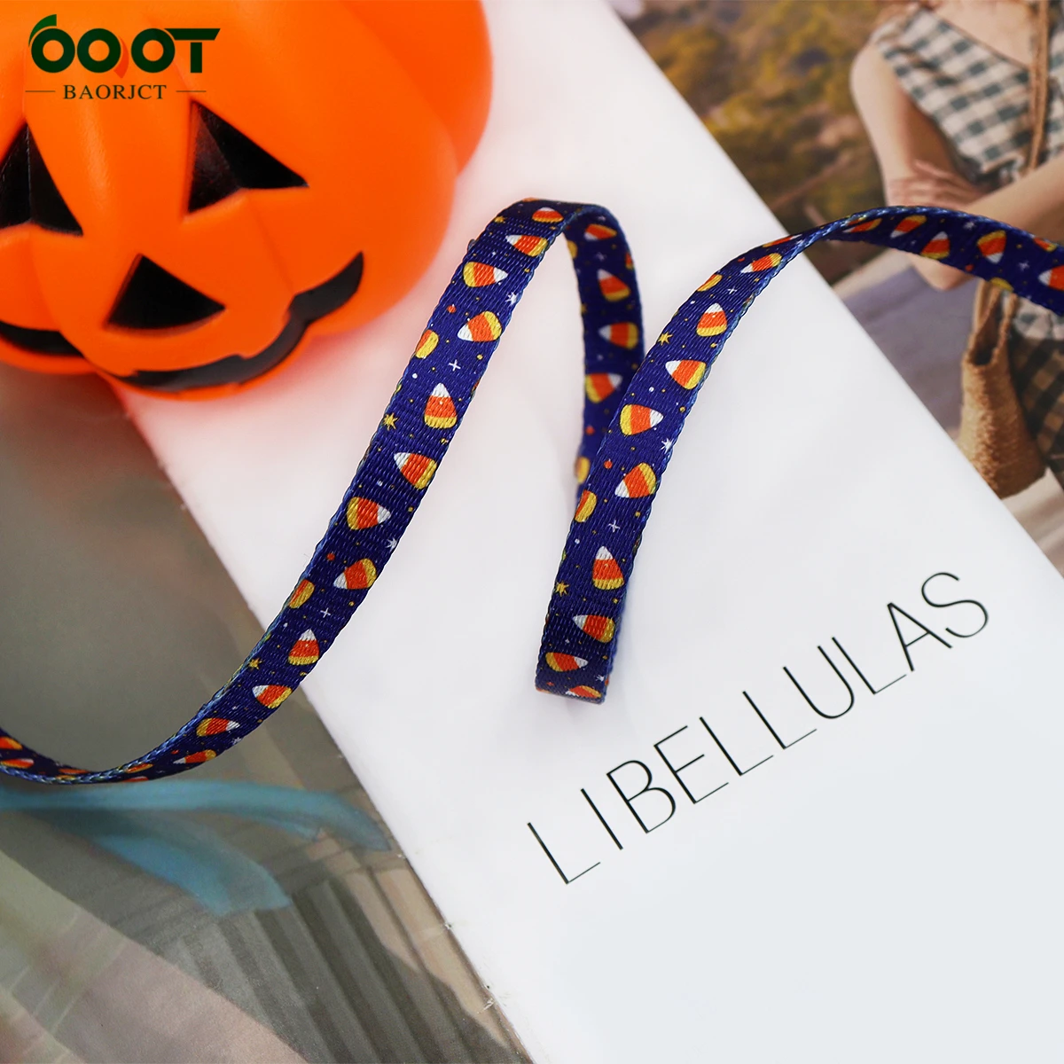 Double-Sided Halloween Series Thicken Ribbon 3/8Inch 23824-1,10Yards DIY Dog Collar Leash Mobile Phone Chain Kettle Webbing