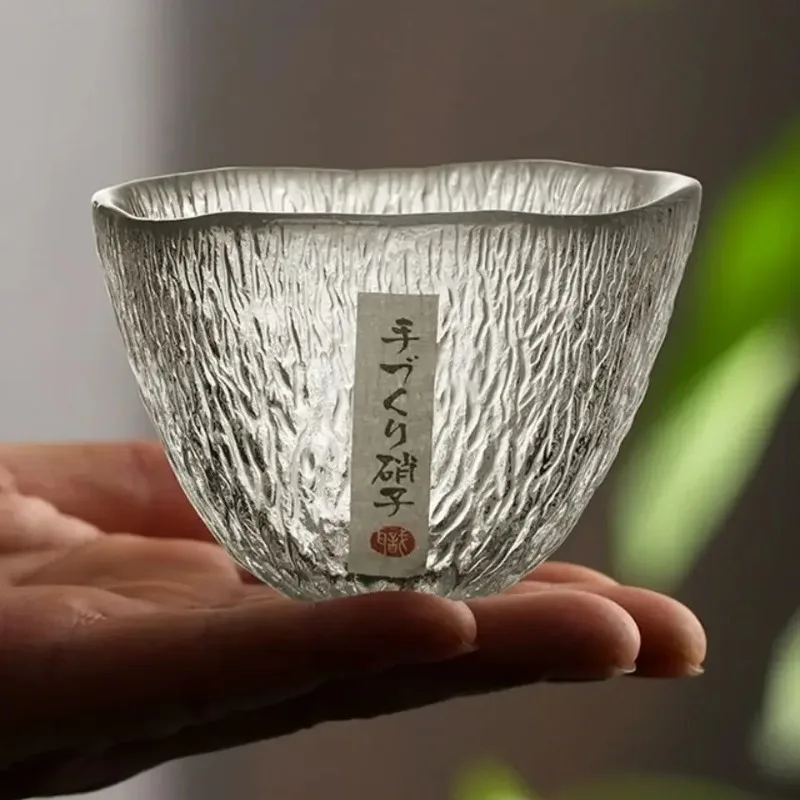 Raindrop Textured Heat Resistant Glass Cup Japanese Kung Fu Tea Cup Household Drinking & Wine Glass Cocktail Glass