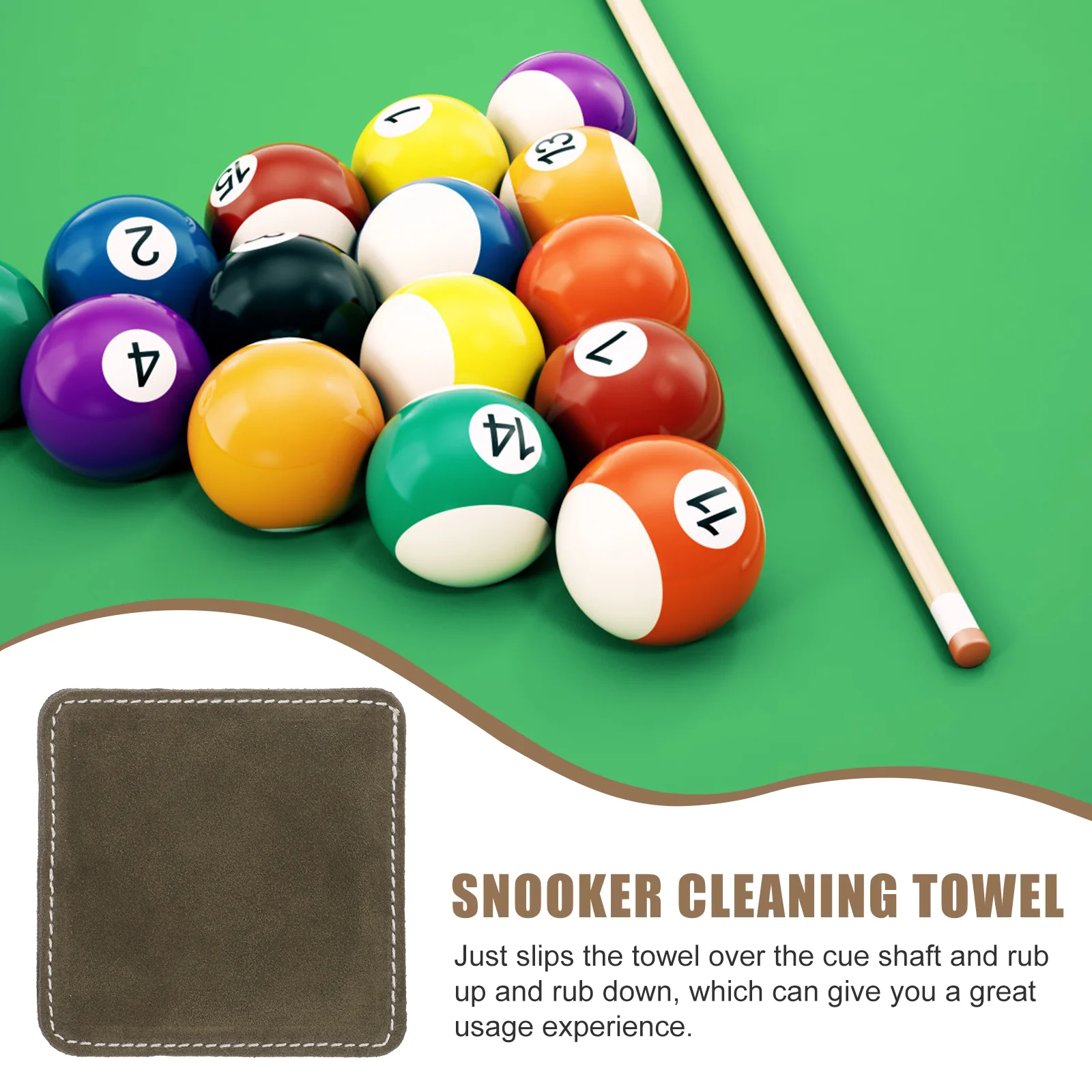 Wipe The Soft Club Rough on Surface (brown) Pool Cue Cleaning Towels Stick Snooker Billiard Cleaner (rough Surface)