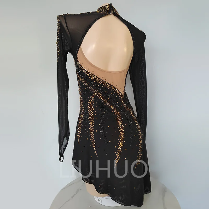 LIUHUO Figure Skating Performance Clothing Customized Skating Grading Clothing Children's Performance Clothing Black