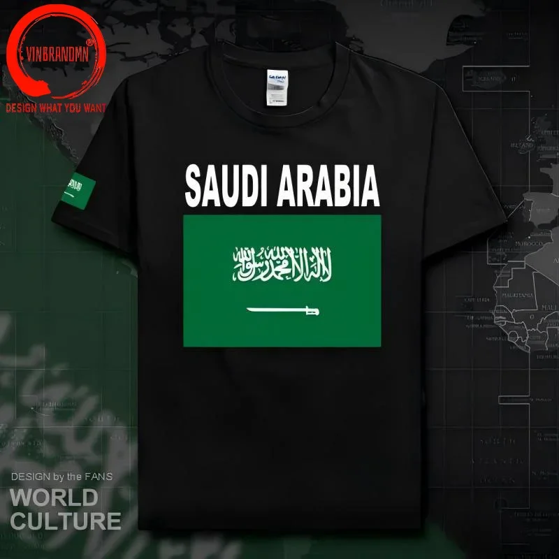 Kingdom of Saudi Arabia T Shirts Man T-shirt Nation Team Tshirt 100% Cotton Gyms Meeting Fans Streetwear Tops Saudi Arabian Tees