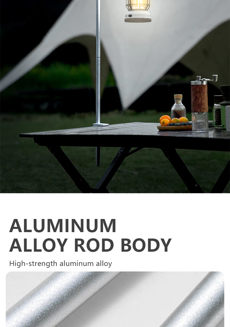 BISINNA Camping-Laternenständer, abnehmbarer Lichtaufhänger aus Aluminiumlegierung, tragbar, leicht, Lampenfassung, Outdoor-Wanderzubehör – Detail 4