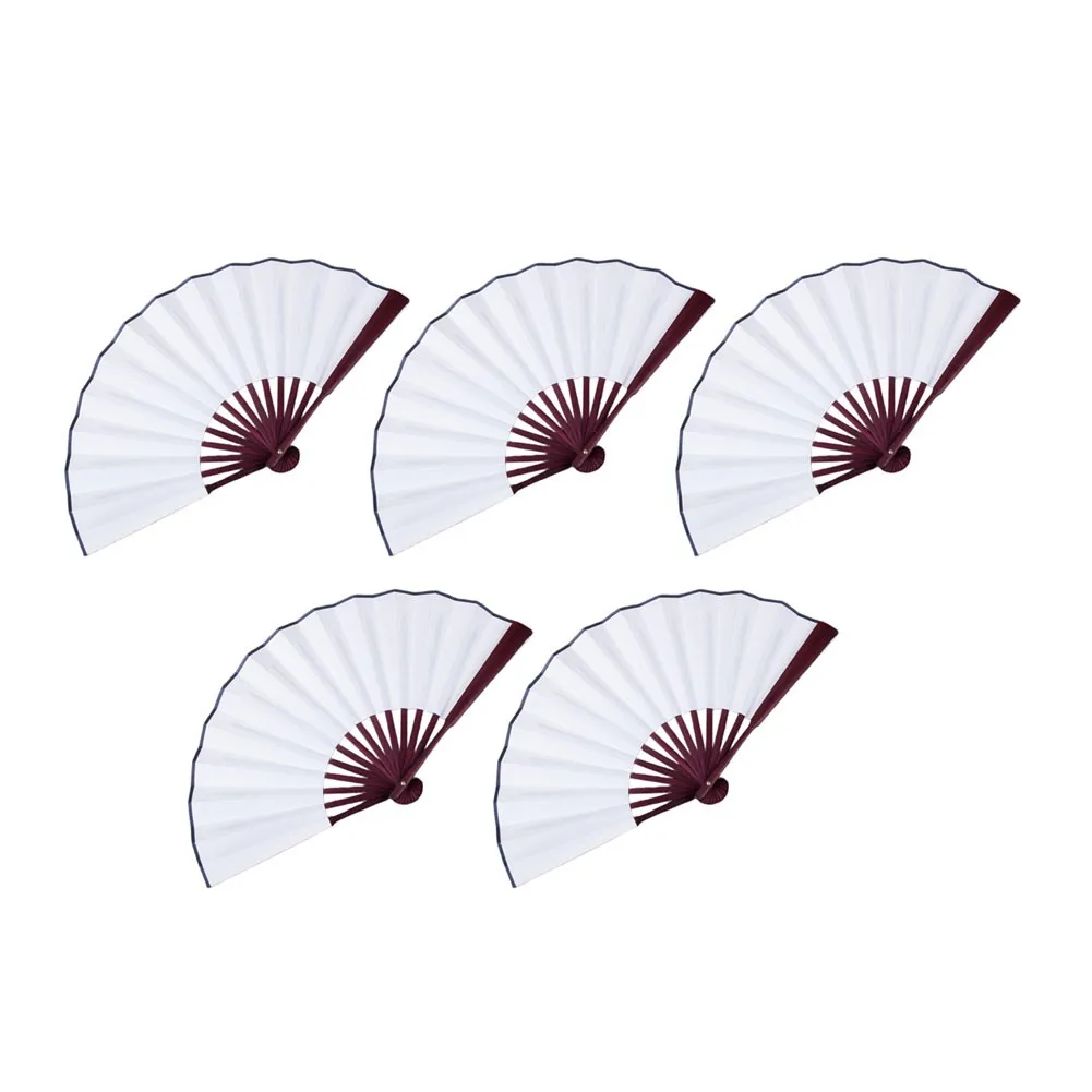 Lightweight 8 Inch Folding Fan Made of Wood and Silk for DIY Customization Home Decor Wedding Accessories and Travel Use
