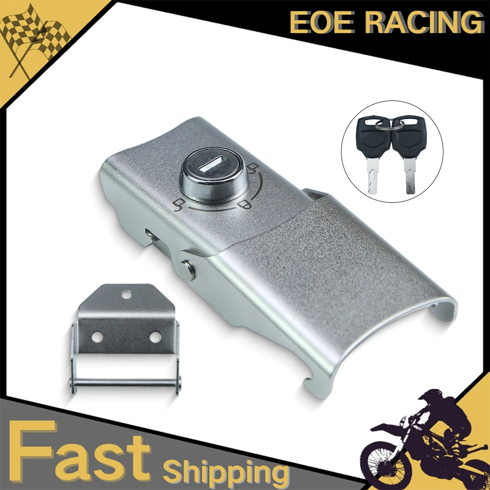 

Anti-Theft Motorcycle Trunk Lock with 2 Keys, Stainless Steel Detachable Buckle Lock for Side Luggage Case Pannier