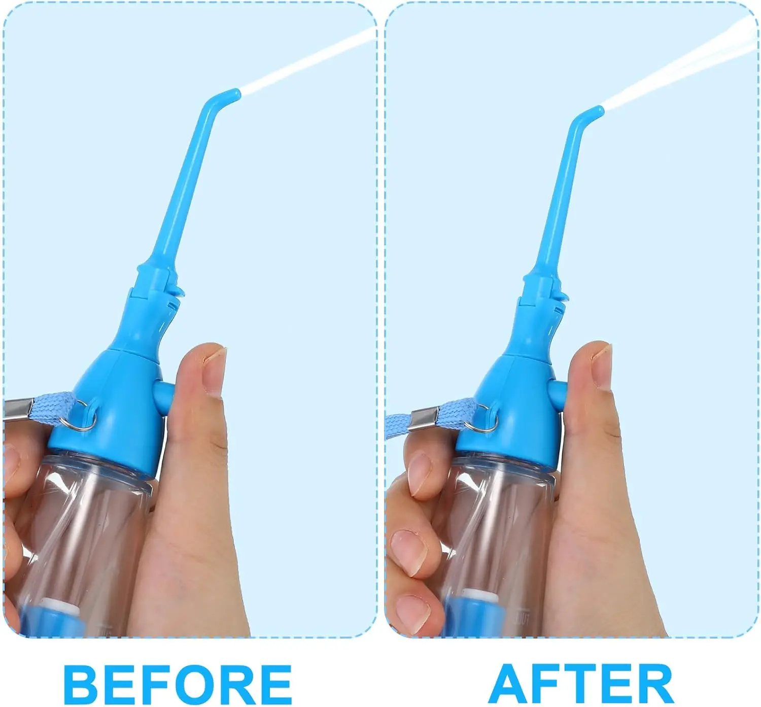 Flosser for Teeth Oral Irrigator Water Teeth Cleaner Non Electric Portable Affordable Oral Irrigator Cordless Manual Air Pressur