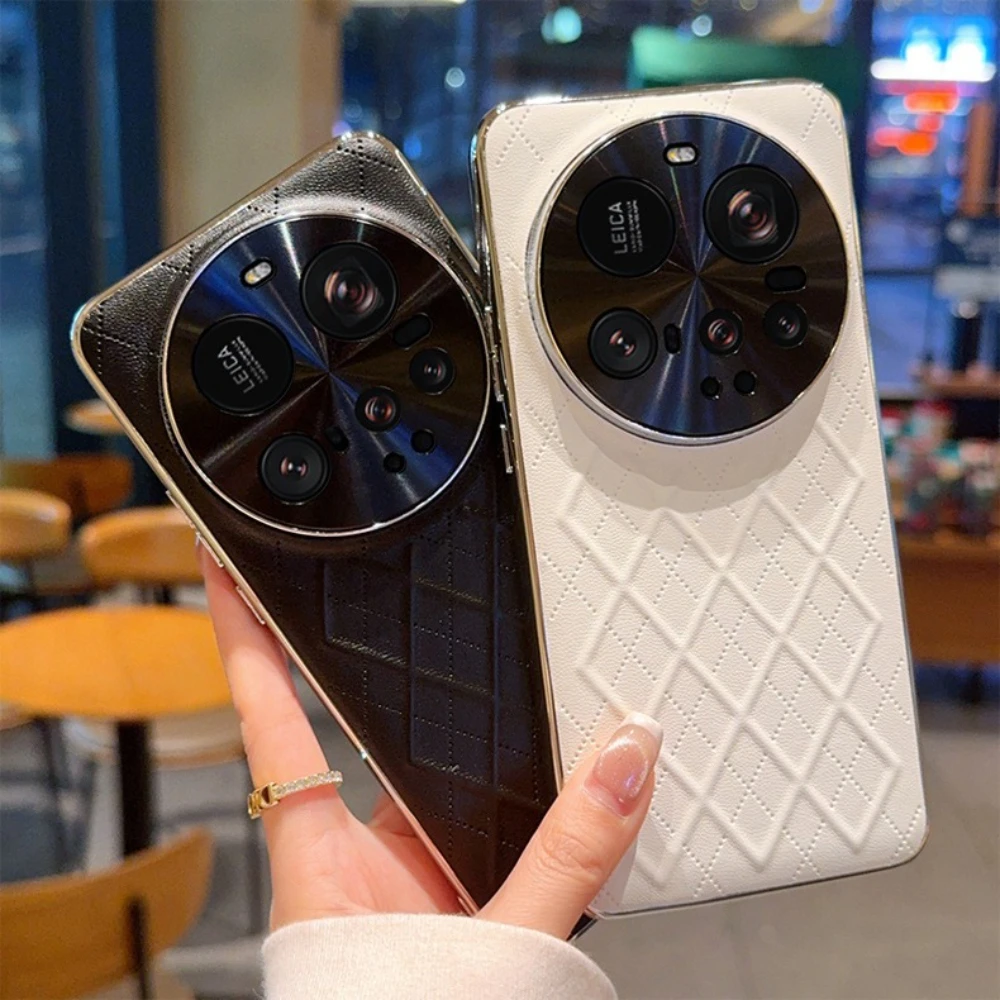

Чехол для мобильного телефона Xiaomi 15 Ultra 14 Pro 13 12sultra с гальваническим покрытием и ромбовидной сеткой, роскошный твердый чехол из искусственной кожи
