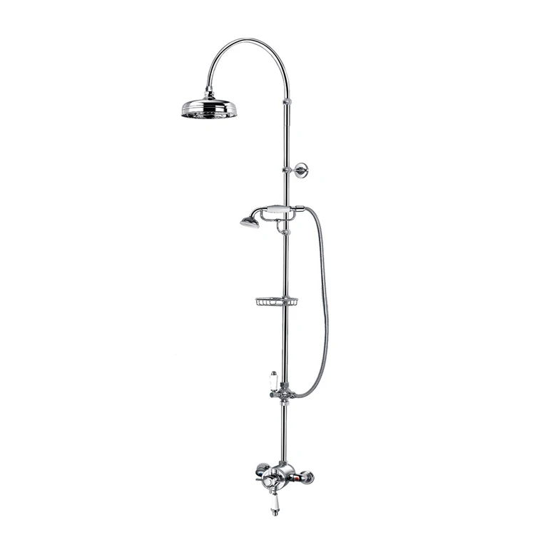 

Classical style high quality brass thermostatic shower exposed valve with rain shower showerhead