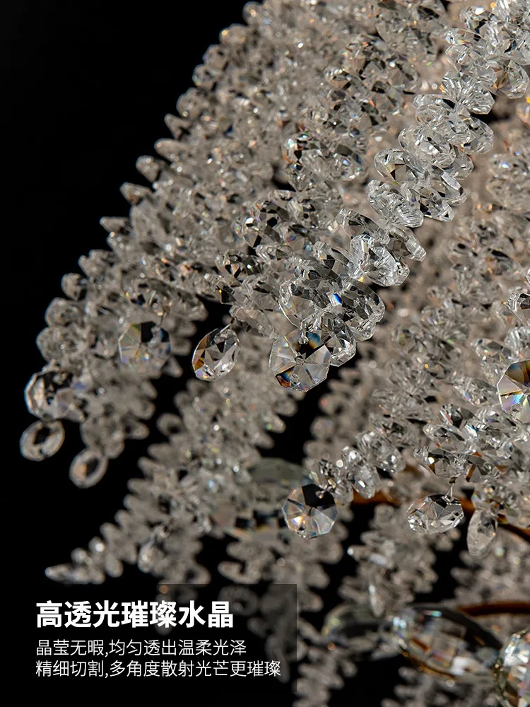 French crystal chandelier living room bedroom light American light luxury retro design art crystal restaurant lighting