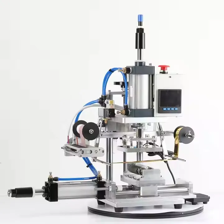 آلة ختم ساخن شبه أوتوماتيكية تعمل بالهواء المضغوط من فينيكا لأنابيب أحمر الشفاه وأغطية مستحضرات التجميل وأكواب الزجاجات البلاستيكية