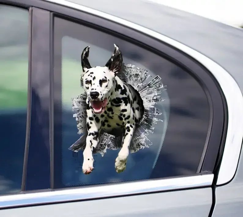 Dalmatian window sticker, car sticker, Dalmatian car decal, funny decal, personalized decal