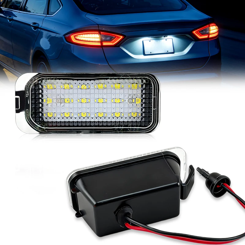 

Комплект из 2 светодиодных фонарей подсветки номерного знака для Ford Kuga, S-Max, Mondeo MK4, MK5, MK2, Fiesta 2008-2019, Focus, а также для Ford, Jaguar XJ, XF