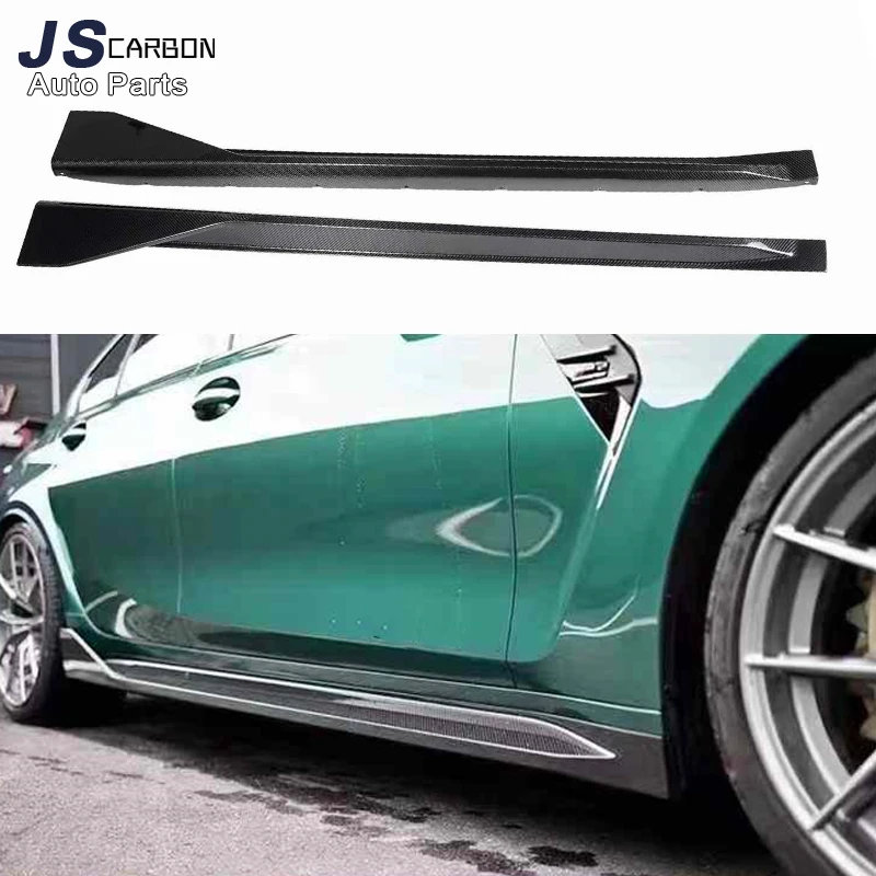 For BMW M3 M4 G80 G82 G83 2021+ Carbon Fiber Side Skirts Side bumper Splitters Side skirt Cupwings Winglets Canards auto parts