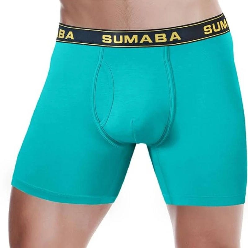 

Jinshi Mens Boxer Briefs Bamboo Big and Tall Long Leg Open Fly Boxer Briefs For Men