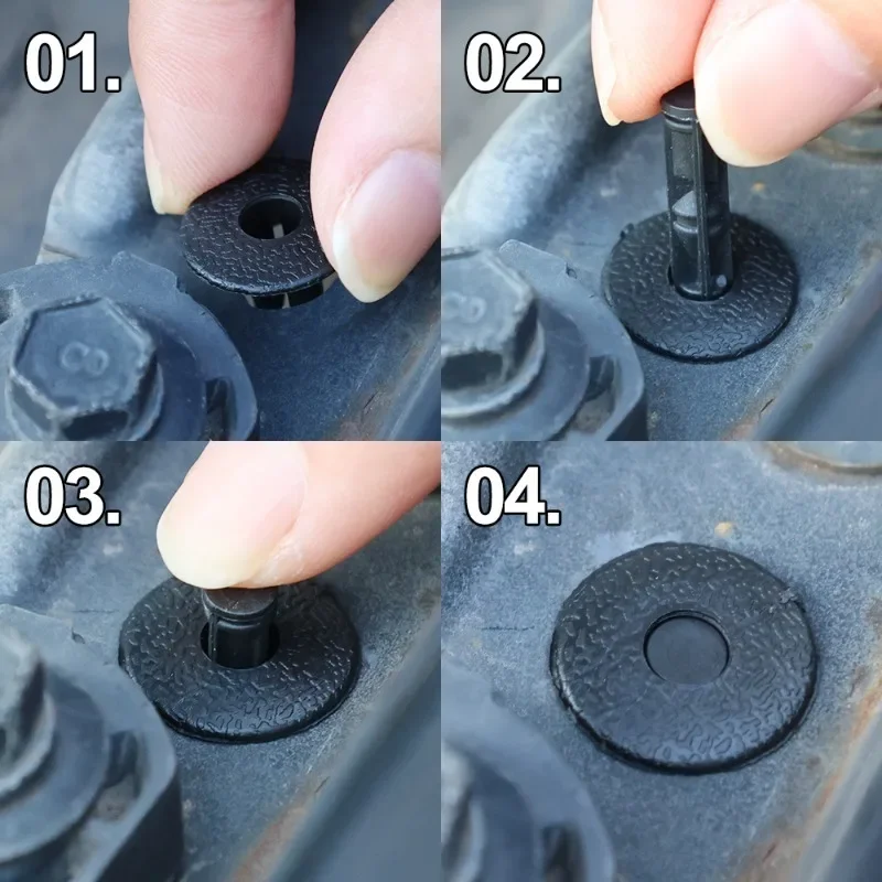 50pcs Car 8mm/6mm Hole Plastic Rivets Fastener Push Clip Black Auto Vehicle Door Trim Panel Retainer Fastener Clip Car Accessory
