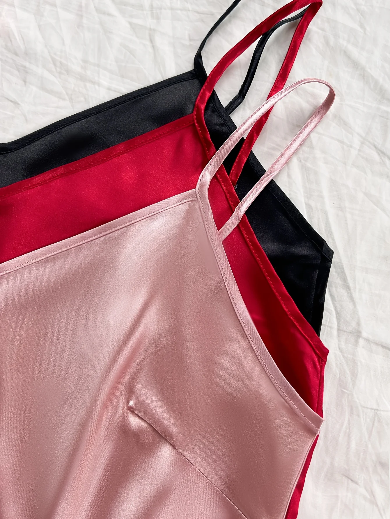 Conjunto de pijama de tres piezas para mujer, elegante, Color sólido, sin mangas, Top y pantalones cortos, ropa de descanso para las cuatro estaciones, Sexy, sin mangas