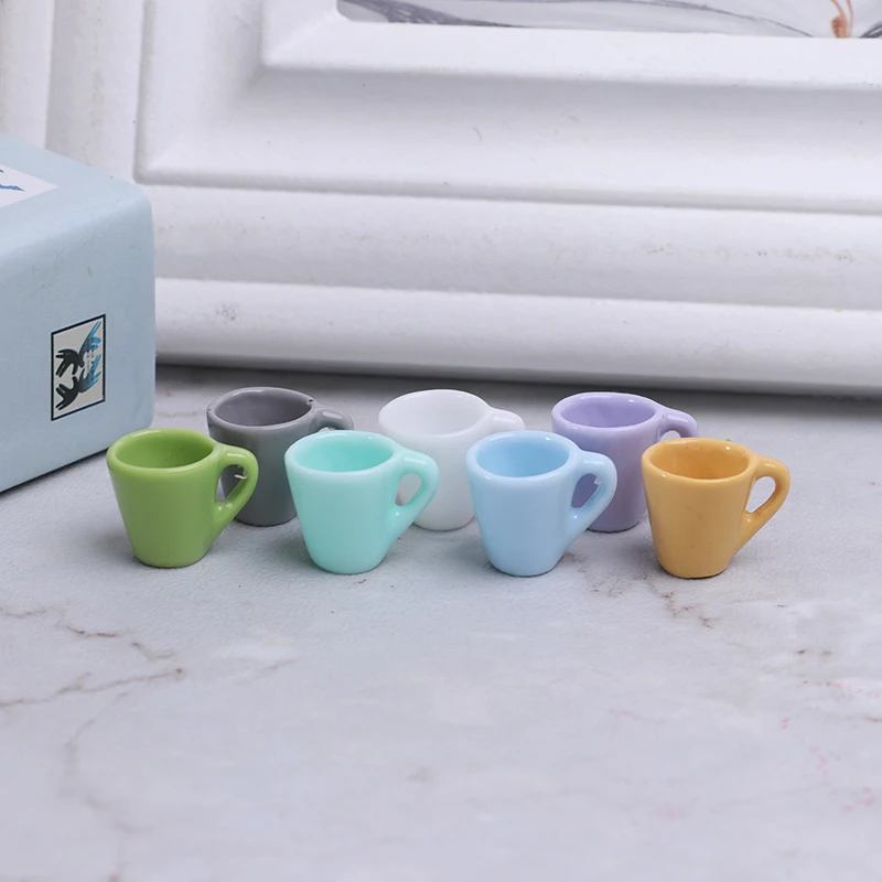 10pc 1:12 Dollhouse Miniature Mug Water Cup Model Coffee Cup Food Drink Home Tableware Decors Kitchen Accessories Toys