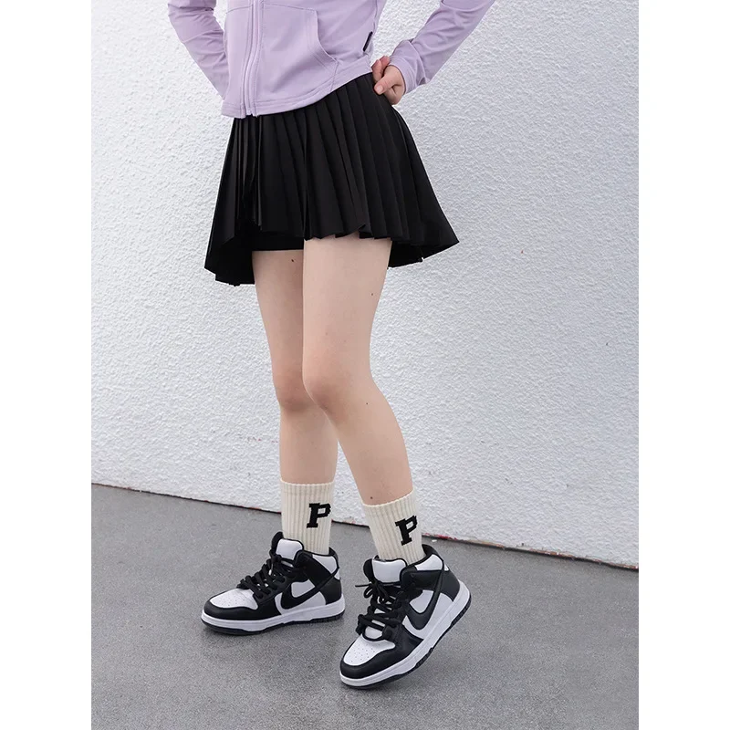 Girls Sports Short Skirt 2024 Spring and Summer New Children Tennis Half Skirt Children Fashion Pleated Solid Skirt