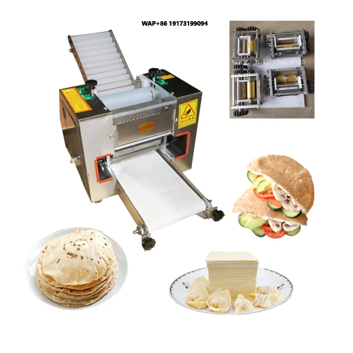 

Pizza Tortilla puri and Chapati Press dumpling Dough Wrapper Maker roti Chapati Shawarma Lebanese Breadmaking Machine