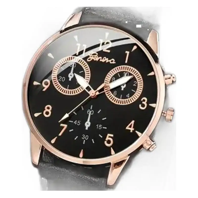 4/5PCS Fashion Men Business Watches Casual Quartz Watch Leather Strap Male Wristwatches Bracelets Set（Without Box）