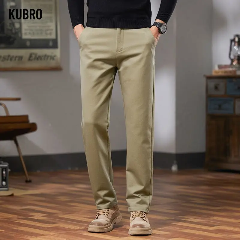 

Autumn Winter New Men's Casual Pants Korean Fashion Stretch Straight Slim Fit Trousers High Quality Sweatpants Solid Color Male
