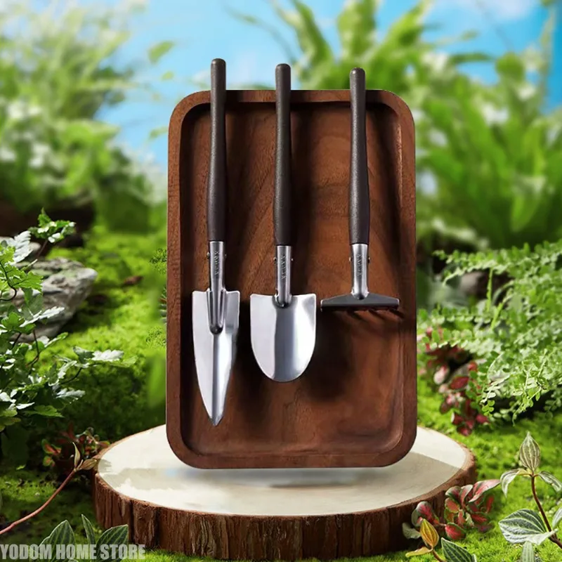3pcs/set Garden Tool Set Rake Tip Shovel Large Gardening Mini Succulent Plant Loose Soil Flower Shovel, Aluminum Alloy Gardenin