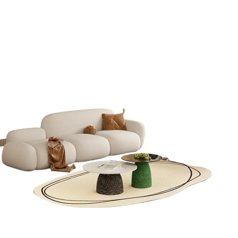 

Cream wind tofu cloth sofa, creative small apartment living room simple sof a, beauty salon leisure area s ofa