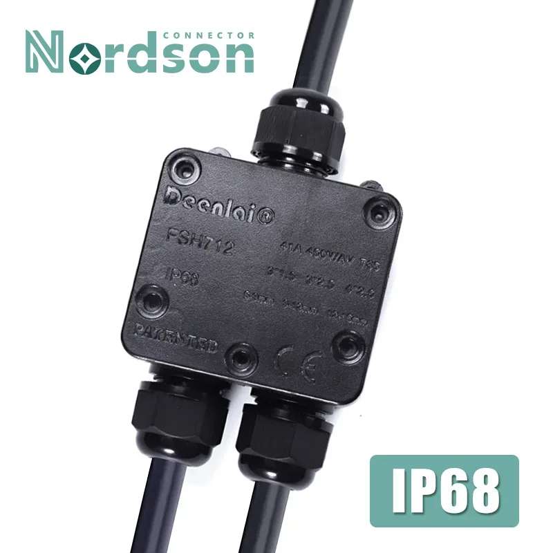 

IP68 3 Way Waterproof Junction Box 4-15mm Electrical Cable Wire Connectors 41A 450V T85 Y-type External Electrical Junction Box