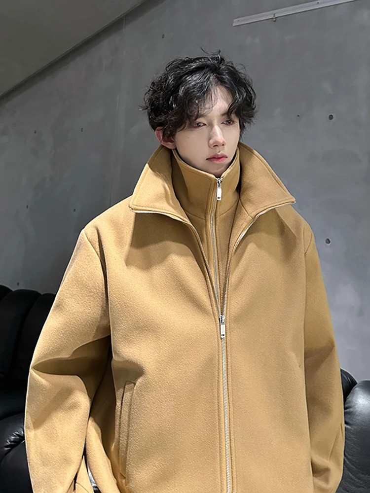 

Men's Spring Autumn Woolen Jaet Fake Two-Piece Haome Sli High-End Feel CleanFit Knitwear Jaet American Sle