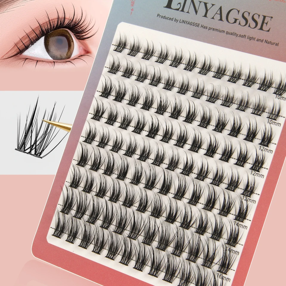 Racimos de pestañas individuales, 72 piezas, extensiones de pestañas postizas DIY, esponjosas, mezcla de 10-16mm 5