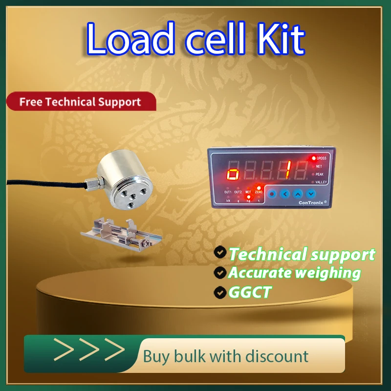ConTronix Weight Indicator Force Sensor Controller Kit High Frequency 10kHz Stainless Steel Loadcell with Alarm Output