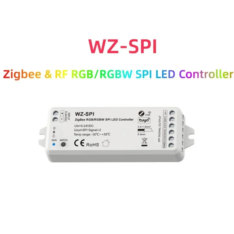 Imagem -02 - Fita Led com Aplicativo Tuya Zigbee rf Spi Rgb Rgbw Controlador Led 1000pixel para Rgb Rgbw Ws2811 2812b Sk6812