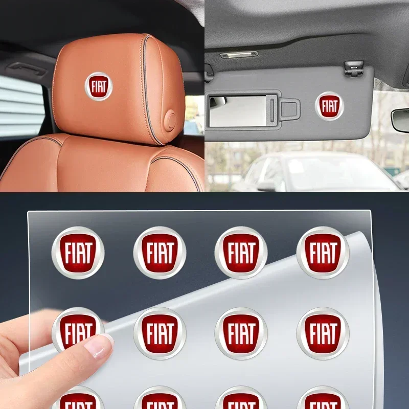 1/2/5/10 unidades de adesivos para carro, adesivo para volante, adesivo para interior, para Fiat Punto, Abarth 500, Stilo, Ducato, Palio, Bravo, Doblo