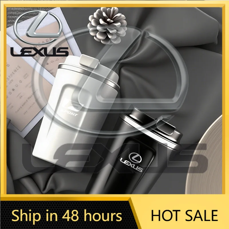 

2026 Hot Interior Stickers Lexus Car Portable Coffee Cup Laser Car Logo Insulated Mug For Lexus F SPORT ES RX NX LS UX LM LX GX