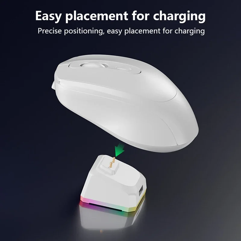 Xiaomi Wireless Mouse Dual-mode Rechargebale Rgb Light Weight Low Noise Button Seat Mouse Dpi Button Office Gaming Mouse