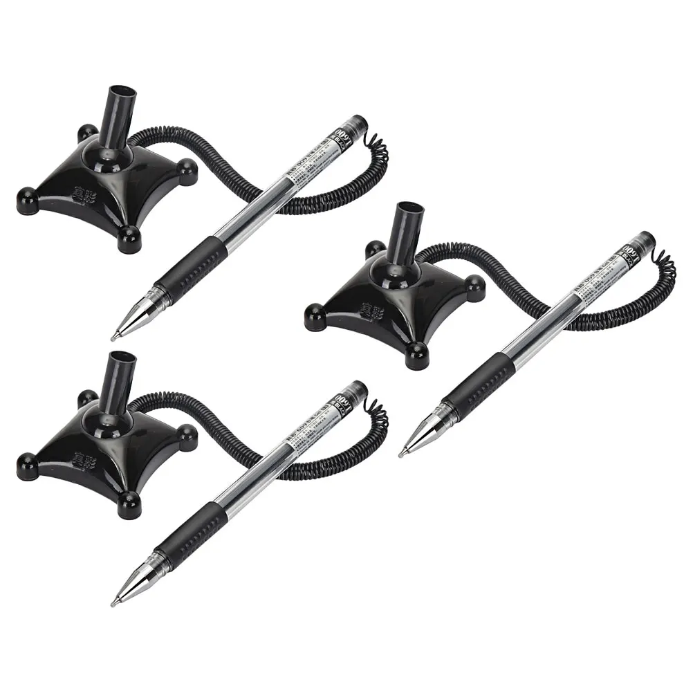 

3pcs Counter Plastic Ballpoint Pen Smooth Writing Wear-Resistant Office Stationery Business Signature Pen Desk Stand Design For