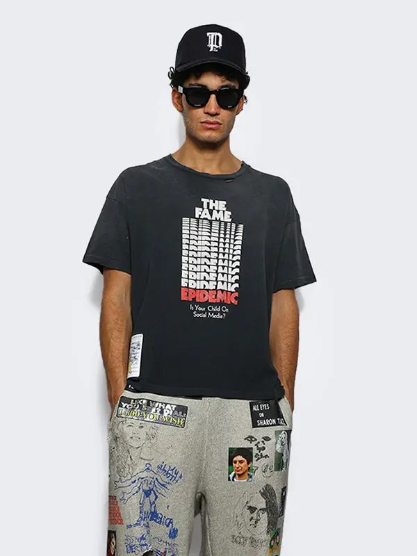 Paly Hollywood FW26 Repeat Letter Print Crew Neck Short Sleeve T-Shirt