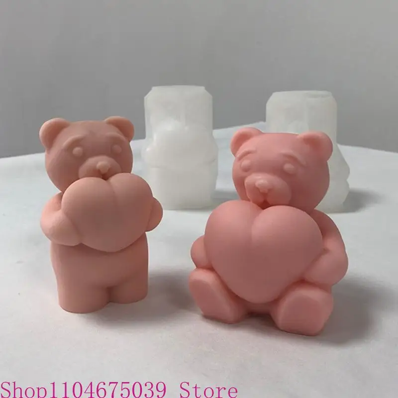 5ASD HEART HEARTE MOULL قالب السيليكون للراتنجات الإبوكسي لصنع شمعة صنع أداة مصنوعة يدويًا مصنوعة يدويًا حرفة منزلية