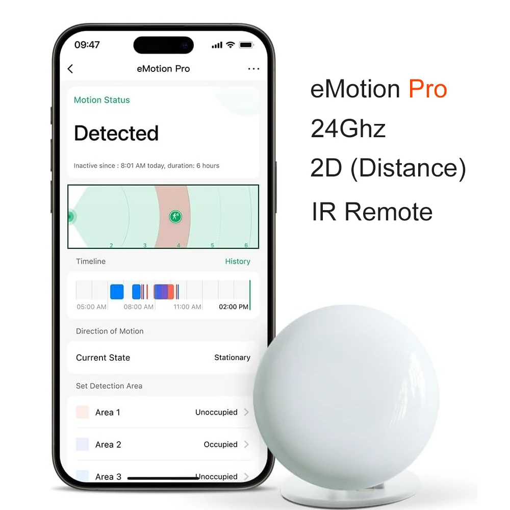 LinknLink 스마트 홈 브리지 감정 존재 센서, mmWave 레이더 WiFi 스마트 모션 센서, IR, Alexa 및 Google Home과 호환